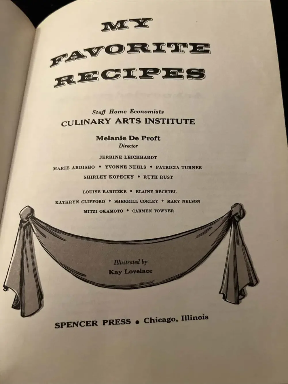 Vintage 1959 My Favorite Recipes Culinary Arts Institute Cookbook Hardcover
